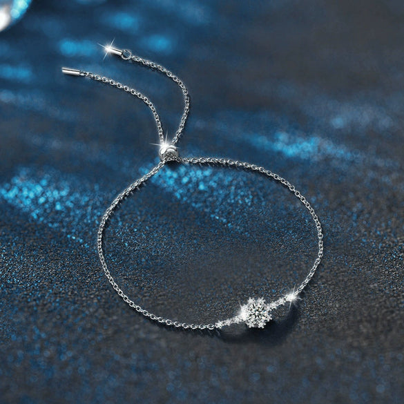 Jewelry 925 Sterling Silver Bracelet Geometric Moissanite Highend Women's Style