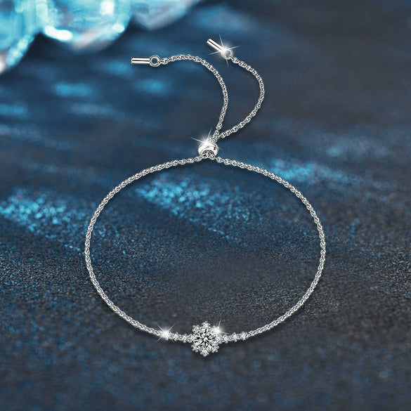 Jewelry 925 Sterling Silver Bracelet Geometric Moissanite Highend Women's Style