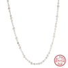 Jewelry 925 Sterling Silver Geometric Baroque Pearl Multilayered Clavicle Chain Electroplated Simple Design