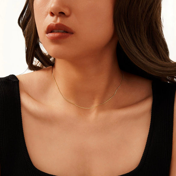 Jewelry 925 Sterling Silver Necklace Snake Bone Chain Electroplated Light Luxury Niche Highend Women