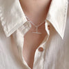 Jewelry 925 Sterling Silver Pearl Chain Necklace Geometric Style For Women
