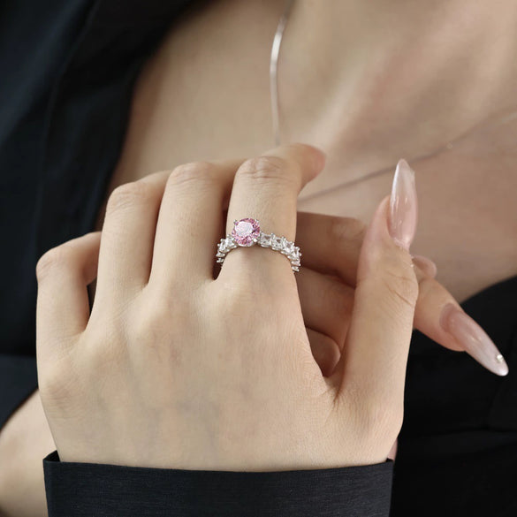 Jewelry 925 Sterling Silver Round Zircon Electroplating Women's