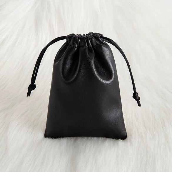 Jewelry Storage Bag Pu Leather Drawstring