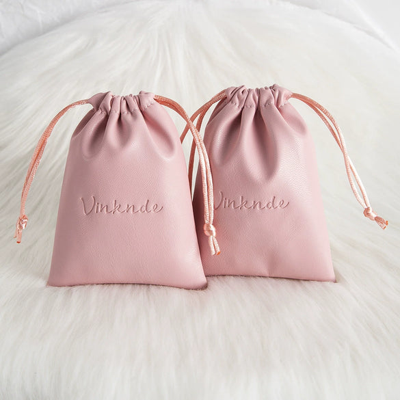 Jewelry Storage Bag Pu Leather Drawstring