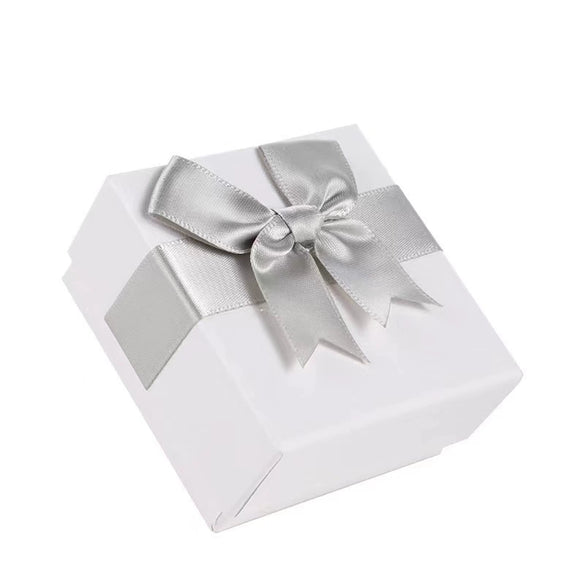 Jewelry Storage Gift Box With White Bow For Necklace Ring Earrings