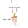 Jewelry Strawberry Fruit Pendant Stainless Steel Necklace Electroplated Cross Chain