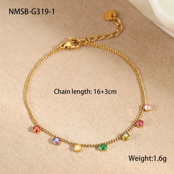 Jewelry Suit Stainless Steel Necklace Bracelet Geometric Tassel Pendant Electroplating