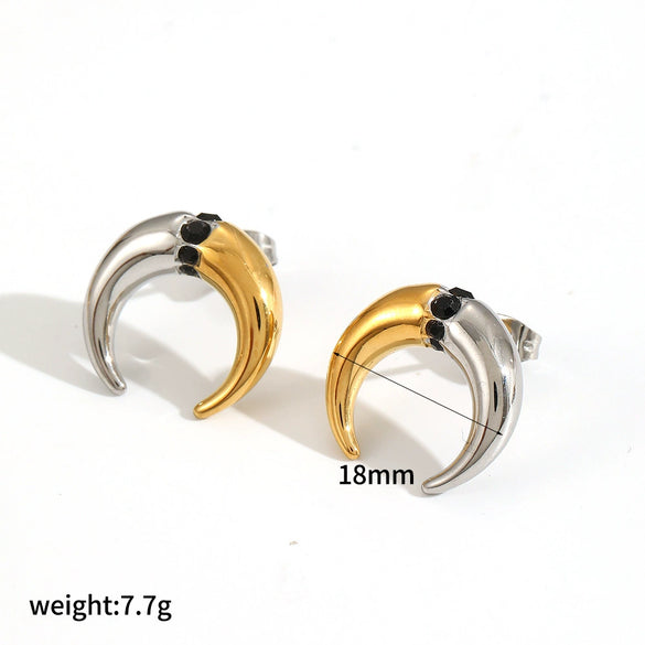 Jewelry Suit Stainless Steel Titanium Steel Earrings Necklace With Stars Sun And Moon Clouds Universe Pattern Electroplated For Women Highend Minimalist Style