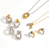 Jewelry Suit Stainless Steel Titanium Steel Earrings Necklace With Stars Sun And Moon Clouds Universe Pattern Electroplated For Women Highend Minimalist Style