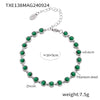 Jewelry Suit 316L Stainless Steel Chain Pattern Mixed Color 3A Zircon Pvd Vacuum Plating Bracelet And Necklace