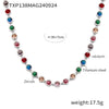 Jewelry Suit 316L Stainless Steel Chain Pattern Mixed Color 3A Zircon Pvd Vacuum Plating Bracelet And Necklace