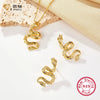 Jewelry Suit With Earrings And Necklace 925 Silver Gold Plated With Small Animal Pattern