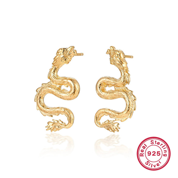 Jewelry Suit With Earrings And Necklace 925 Silver Gold Plated With Small Animal Pattern