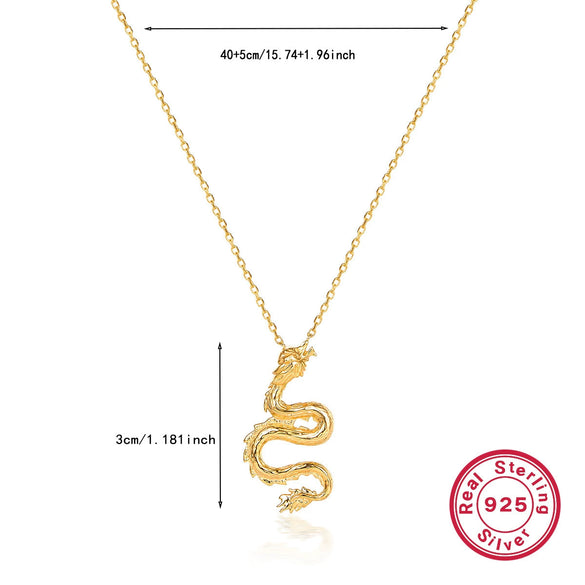 Jewelry Suit With Earrings And Necklace 925 Silver Gold Plated With Small Animal Pattern