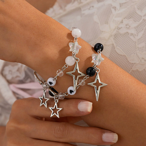 Jewelry Sweet Imitation Pearl Bow Heartshaped Starshaped Alloy Bracelet