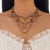 Jewelry Sweet Style Alloy Imitation Crystal Acrylic Diamond Star Shape Electroplated Tassel Pendant Clavicle Chain
