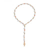 Jewelry Sweet Style Inlaid Imitation Pearl Alloy Geometric Electroplated Ychain Necklace For Women