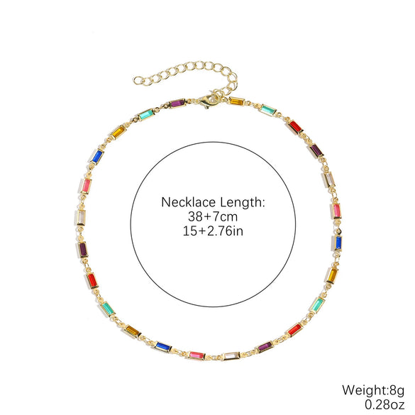 Jewelry Tassel Beaded Clavicle Chain Artificial Crystal Drop Shape Geometric Necklace For Women