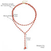 Jewelry Tassel Beaded Clavicle Chain Artificial Crystal Drop Shape Geometric Necklace For Women