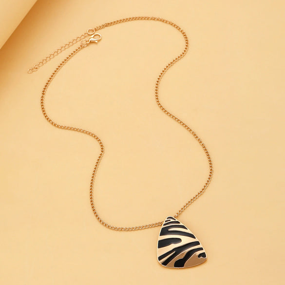 Jewelry Threepiece Set Alloy Geometric Triangle Leopard Print Electroplating For Women
