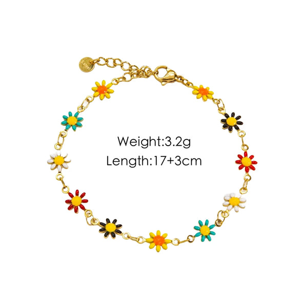 Jewelry Titanium Steel And Stainless Steel With Geometric And Floral Patterns Dripping Oil Handmade Chain