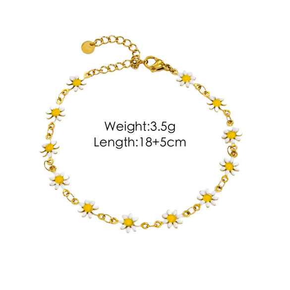 Jewelry Titanium Steel And Stainless Steel With Geometric And Floral Patterns Dripping Oil Handmade Chain