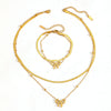 Jewelry Titanium Steel Beaded Double Blade Bow Set With Diamonds For Women
