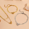 Jewelry Titanium Steel Beaded Double Blade Bow Set With Diamonds For Women
