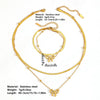 Jewelry Titanium Steel Beaded Double Blade Bow Set With Diamonds For Women
