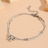 Jewelry Titanium Steel Beaded Double Blade Bow Set With Diamonds For Women
