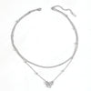 Jewelry Titanium Steel Beaded Double Blade Bow Set With Diamonds For Women