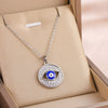 Jewelry Titanium Steel Blue Eyes Pendant Ochain Necklace Geometric Mixed Gem Inlay Electroplating Unisex