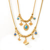 Jewelry 316L Stainless Steel Butterfly Pendant Inlaid With Blue Turquoise Niche Geometric Style Electroplated For Women
