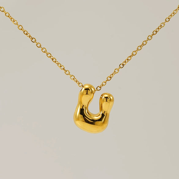 Jewelry Titanium Steel Clavicle Chain With Cartoon Bubble And English Letter Design Electroplated