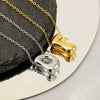 Jewelry Titanium Steel Clavicle Chain With Cartoon Bubble And English Letter Design Electroplated