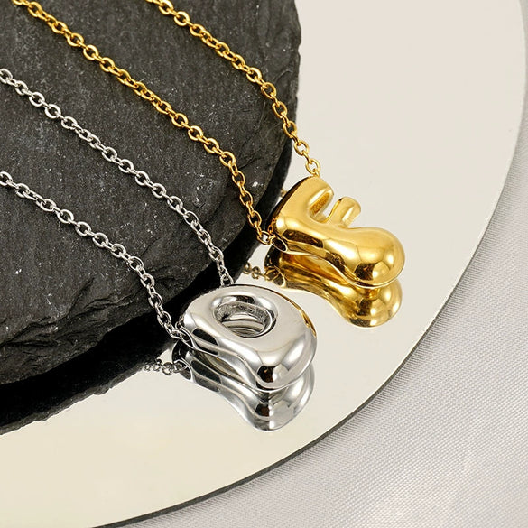 Jewelry Titanium Steel Clavicle Chain With Cartoon Bubble And English Letter Design Electroplated