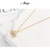 Jewelry Titanium Steel Copper Inlaid Zircon Baby Elephant Animal Elements Necklace For Female
