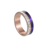 Jewelry Titanium Steel Couple Rings Inlaid With Square Diamonds U Shape Vacuum Plating