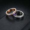Jewelry Titanium Steel Couple Rings Inlaid With Square Diamonds U Shape Vacuum Plating