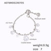 Jewelry 316L Stainless Steel Crystal Geometric Drop Shape Goldplated Chain Pendant