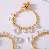 Jewelry 316L Stainless Steel Crystal Geometric Drop Shape Goldplated Chain Pendant
