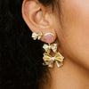 Jewelry Titanium Steel Crystal Geometric Punk Style Electroplated Bow Earrings Flower Necklace Pendant Bracelet