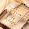 Jewelry Titanium Steel Diamondencrusted Love Necklace Earrings Bracelet Set For Women