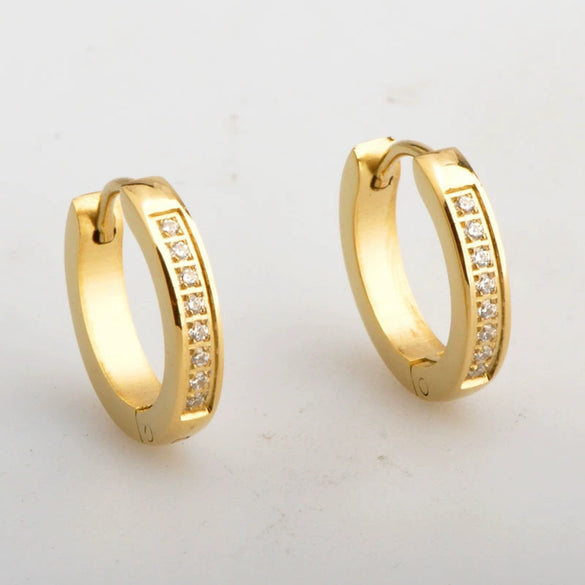 Jewelry Titanium Steel Ear Buckle With Letters Numbers Text Pattern Electroplating Design