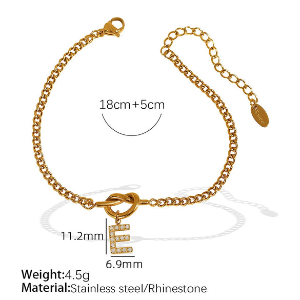 Jewelry 316L Stainless Steel Fashion Electroplated 26 Letter Bracelet Unisex Women's