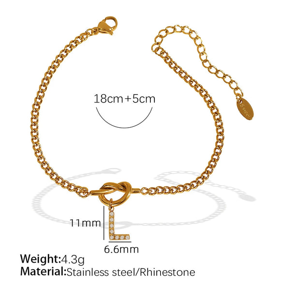 Jewelry 316L Stainless Steel Fashion Electroplated 26 Letter Bracelet Unisex Women's