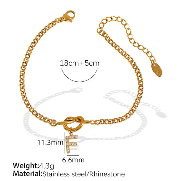 Jewelry 316L Stainless Steel Fashion Electroplated 26 Letter Bracelet Unisex Women's