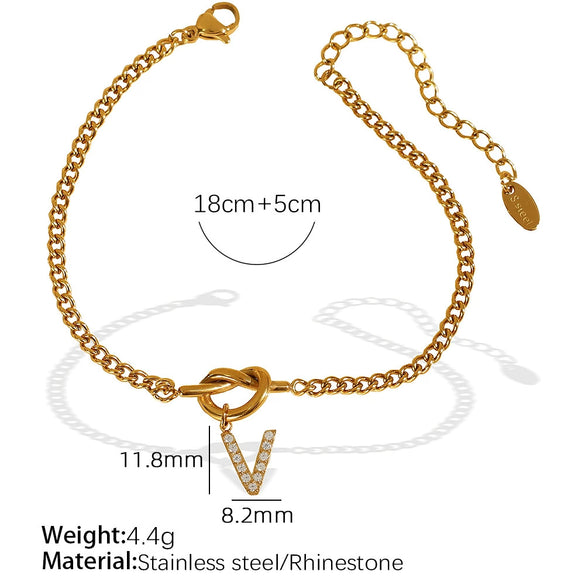 Jewelry 316L Stainless Steel Fashion Electroplated 26 Letter Bracelet Unisex Women's