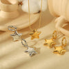 Jewelry Titanium Steel Fivepointed Star Electroplated Women's Earrings Necklace Suit