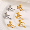 Jewelry 316L Stainless Steel Geometric Bow Gold Plated Earrings For Women